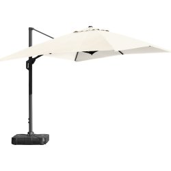 Hängparasoll 3x4m inkl. fot med hjul+skydd, beige
