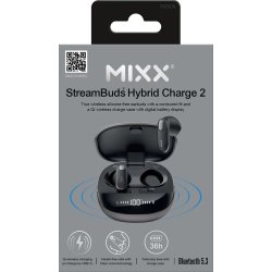 MIXX Earbud Hybrid Charge 2, in ear, svart