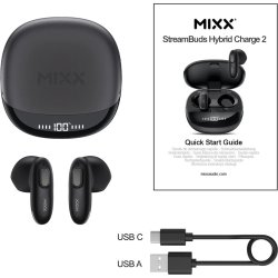 MIXX Earbud Hybrid Charge 2, in ear, svart