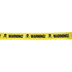 Avskärmningsband, "warning!", gul, 600cm