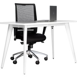 Enkel skrivbord, stålstativ/vit topp, 120x60 cm