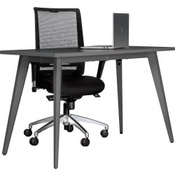 Enkel skrivbord, stålram/grå topp, 120x60 cm