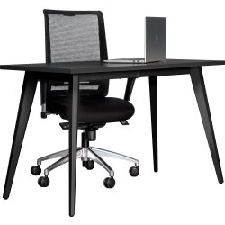 Enkel skrivbord, stålram/svart topp, 120x60 cm