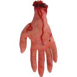 Avhuggen Halloweenhand, blodig, plast