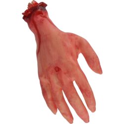 Avhuggen Halloweenhand, blodig, plast