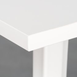 Enkel skrivbord, stålstativ/vit topp, 160x80 cm