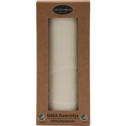 Blockljus, Shea-stearin, 6,7x15 cm, Vit