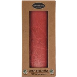 Blockljus, Shea-stearin, 6,7x15 cm, Röd