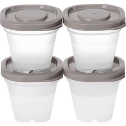Förvaringslåda Sustain, gråbrun, 0,5 dl, 4 st.