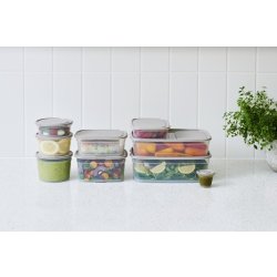 Förvaringslåda Sustain, gråbrun, 0,5 dl, 4 st.