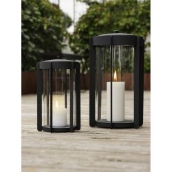 Zone Firefly Lykta, med glas, H25 cm, svart stål