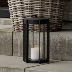 Zone Firefly Lykta, med glas, H25 cm, svart stål