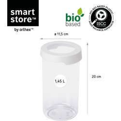 Förvaringslåda Vision, med skruvlock, rund, 1,45 L