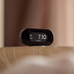 Jacob Jensen väckarklocka, 11,5 x2,3x5,5cm, svart