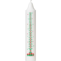 ASP-Holmblad Kalenderljus, 5x27,5cm, vit m/tryck