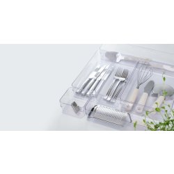 Compact Sort förvaringslåda, genomskinlig, 40x10cm