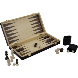 Brädspel Schack/Backgammon 38,5x38,5cm/Hopfällbart
