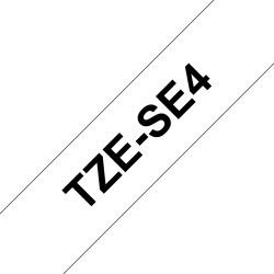 Brother TZe-SE4 etikettape, 18 mm, svart på vit