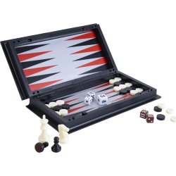 Brädspel Schack / Backgammon Reseset 24x24 cm