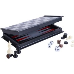 Brädspel Schack / Backgammon Reseset 24x24 cm