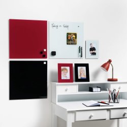 Glassboard magnetisk glastavle 45 x 45 cm, rød