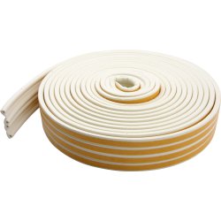Självhäftande tätningslist, P-formad, vit, 6 m