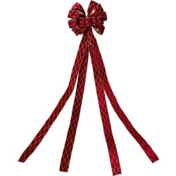 Julgransrosett, röd rutig, 130 cm