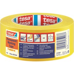 tesa golvmarkeringstejp, 50 mm x 33 m, gul