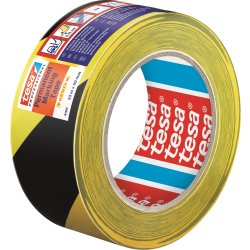 tesa golvmarkeringstejp, 50 mm x 33 m, svart/gul