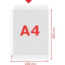 Esselte Premium plastficka, A4, topp, 0,09 mm