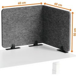 Durable Bordskärm EFFECT 120, 1,2 m, grå