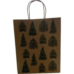 Presentpåse, H32 x B26 x D12cm, Brun