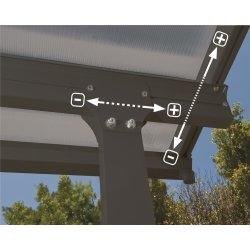 Palram Canopia Feria skärmtak, 9 m2, grå