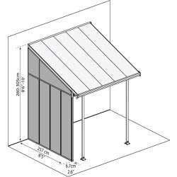 Palram Canopia Feria Sidovägg, 3 m, vit
