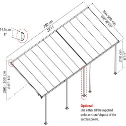 Palram Canopia Feria skärmtak, 21,5 m2, vit