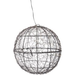 Kula i metall m/500 mikro LED, 35cm, svart