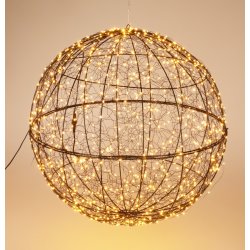 Kula i metall med 960 mikro LED, 58 cm, svart