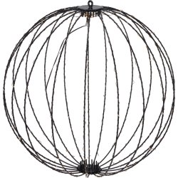 Hopfällbar kula i metall med 240 LED, 40 cm, svart