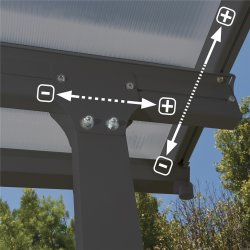 Palram Canopia Feria skärmtak, 4x4,2m, grå