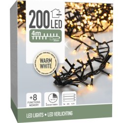 Ljusslinga m/200 LED, 4 meter, varm vit