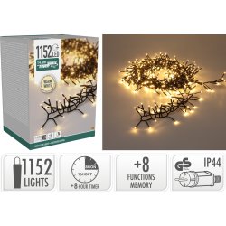 Cluster Ljusslinga m/1152 LED, 14,9 meter, varmvit