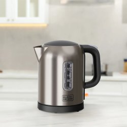Black+decker vattenkokare 1L 2200W, borstat stål