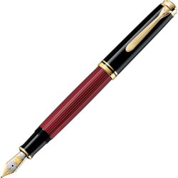 Pelikan Souverän 800 Reservoarpenna, F, svart/röd