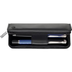 Pelikan Läderfodral, 2 pennor, svart nappa
