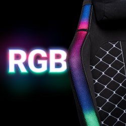 GIANT Gamingstol, RGB-ljus, svart