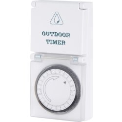 Dag Timer utomhus mekanisk, vit