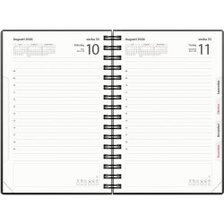 Burde 2026 Kalender, Dagbok, PP-plast, svart
