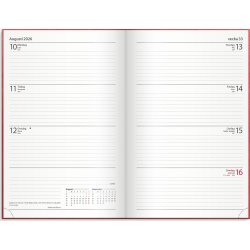 Burde 2026 Dagbokskalender, Konstläder, Röd