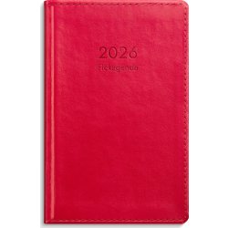 Burde 2026 Kalender, Fickagenda, Konstläder, Röd