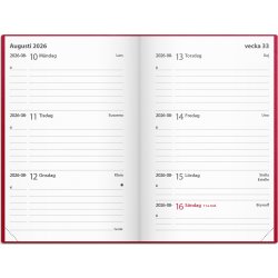 Burde 2026 Kalender Leader, Konstläder, Röd